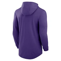 Men's Nike Purple LSU Tigers Primetime Tri-Blend Performance Long Sleeve Hoodie T-Shirt
