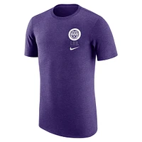 T-shirt rétro tri-mélange Nike violet LSU Tigers pour hommes