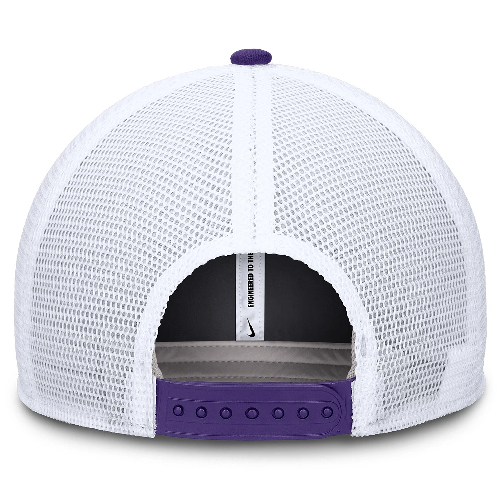 Casquette de camionneur ajustable Nike Purple LSU Tigers Rise Performance pour homme
