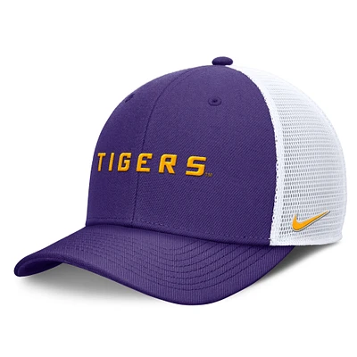 Casquette de camionneur ajustable Nike Purple LSU Tigers Rise Performance pour homme