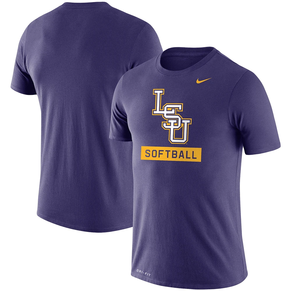 T-shirt de performance slim fit pour homme Nike LSU Tigers Softball Drop Legend violet