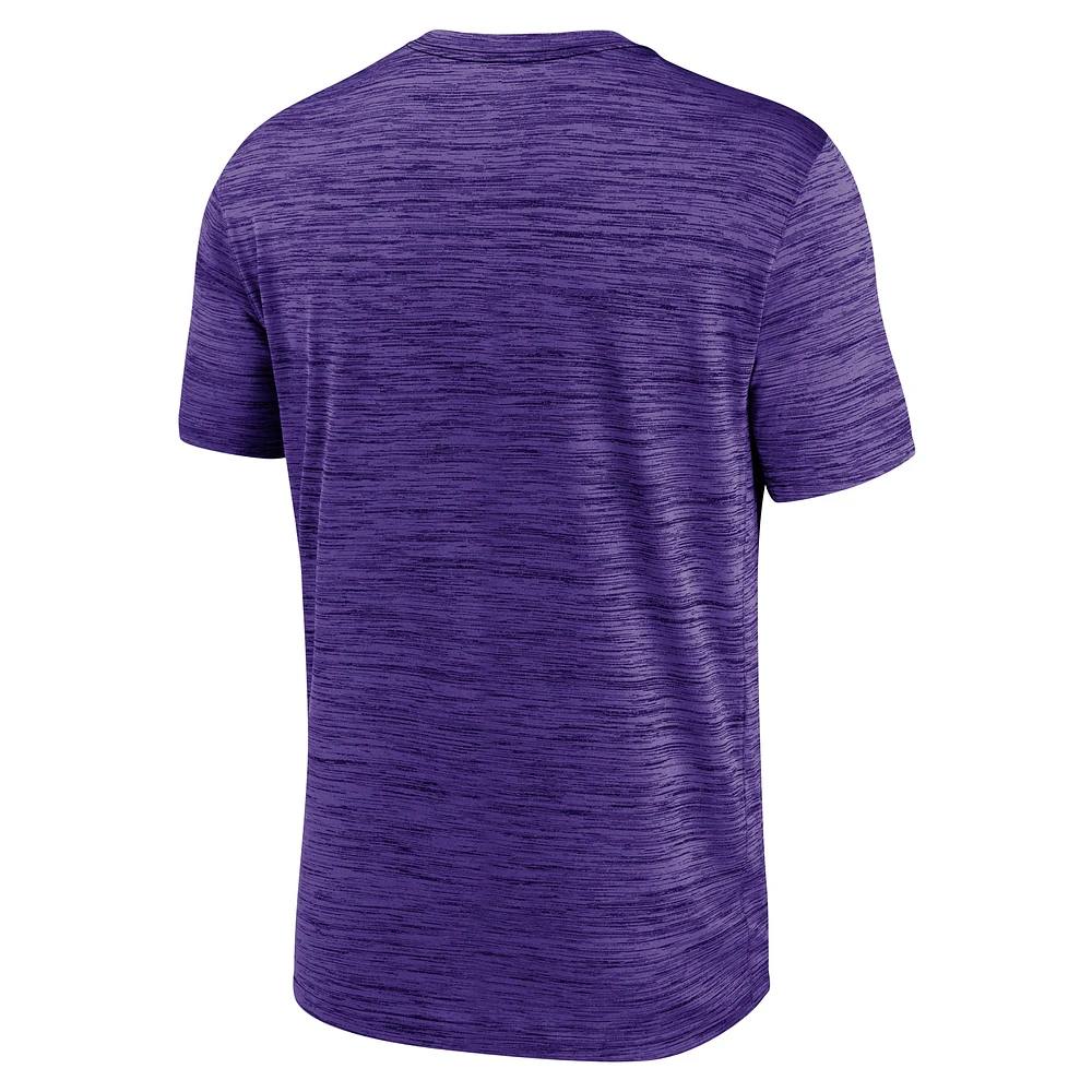 Men's Nike Purple LSU Tigers Velocity Baseball Wordmark Stack Performance T-Shirt