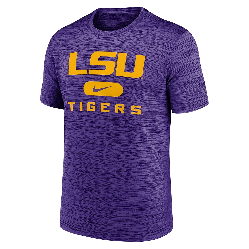 T-shirt Nike violet LSU Tigers Velocity Mascot Performance pour homme