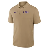 Polo Nike Tan LSU Tigers Primetime Victory Primary Logo Performance pour homme