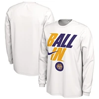 Men's Nike White LSU Tigers Ball Bench Long Sleeve T-Shirt