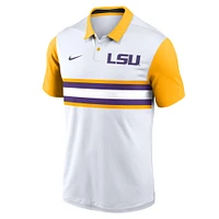 Polo Nike blanc LSU Tigers Campus Pattern Vapor Performance pour homme