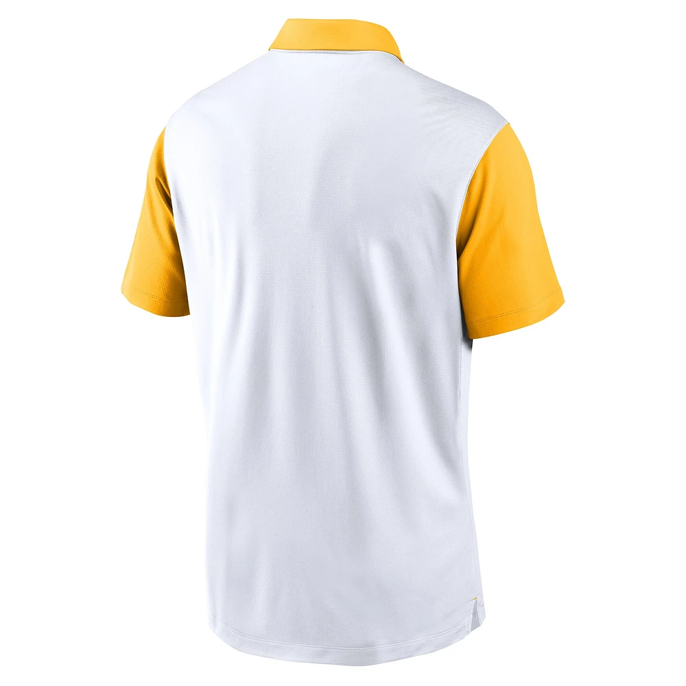 Polo Nike blanc LSU Tigers Campus Pattern Vapor Performance pour homme