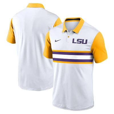 Polo Nike blanc LSU Tigers Campus Pattern Vapor Performance pour homme