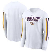 Men's Nike White LSU Tigers Local Spirit Slogan Long Sleeve T-Shirt