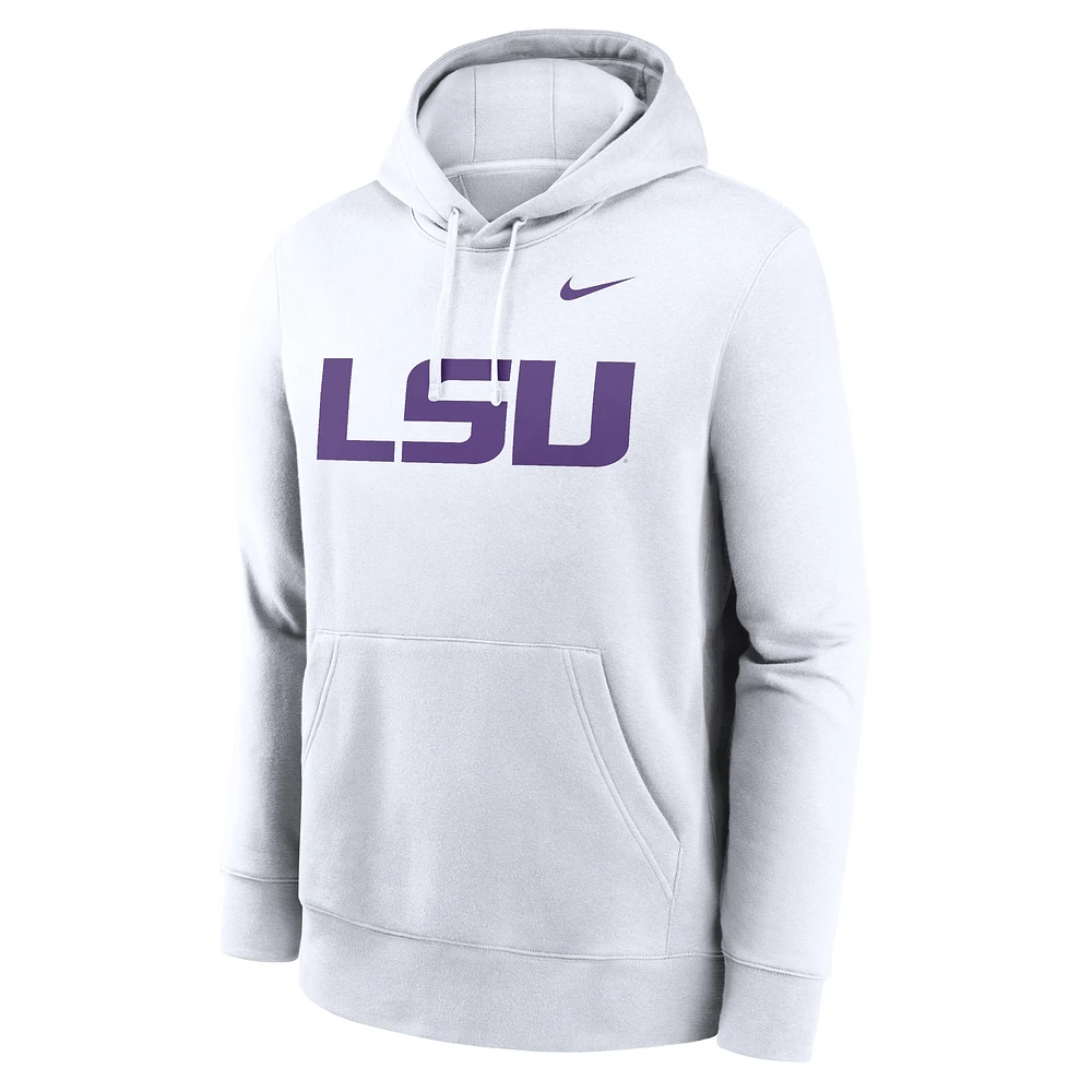 Men's Nike White LSU Tigers Primetime Club Fleece Pullover Hoodie