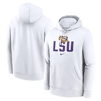 Men's Nike White LSU Tigers Primetime Club Fleece Pullover Hoodie