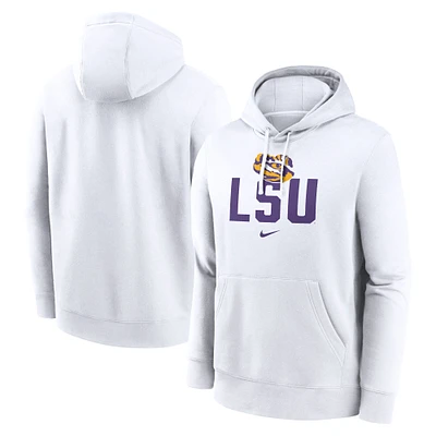 Men's Nike White LSU Tigers Primetime Club Fleece Pullover Hoodie