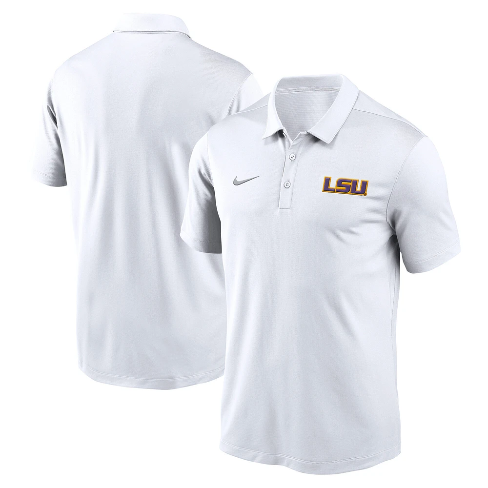 Polo Nike blanc LSU Tigers Primetime Franchise Performance pour homme