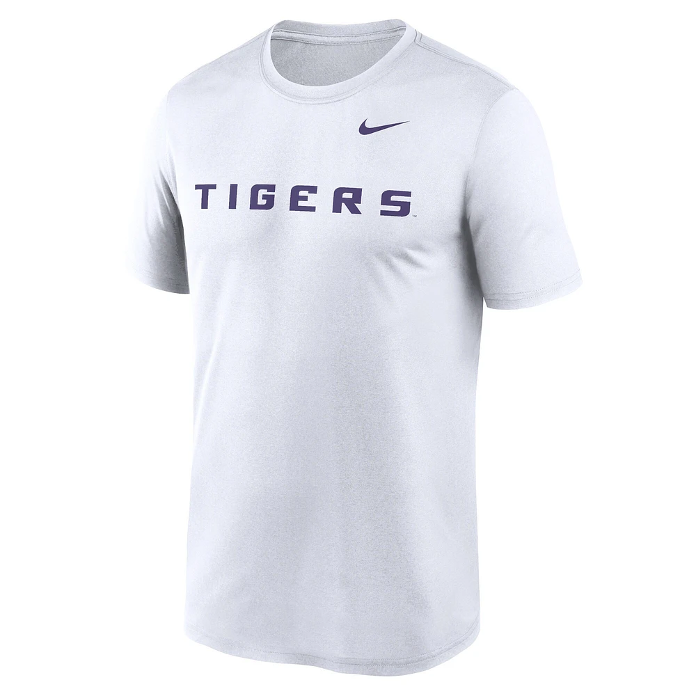 T-shirt Nike blanc LSU Tigers Primetime Legend Wordmark pour homme