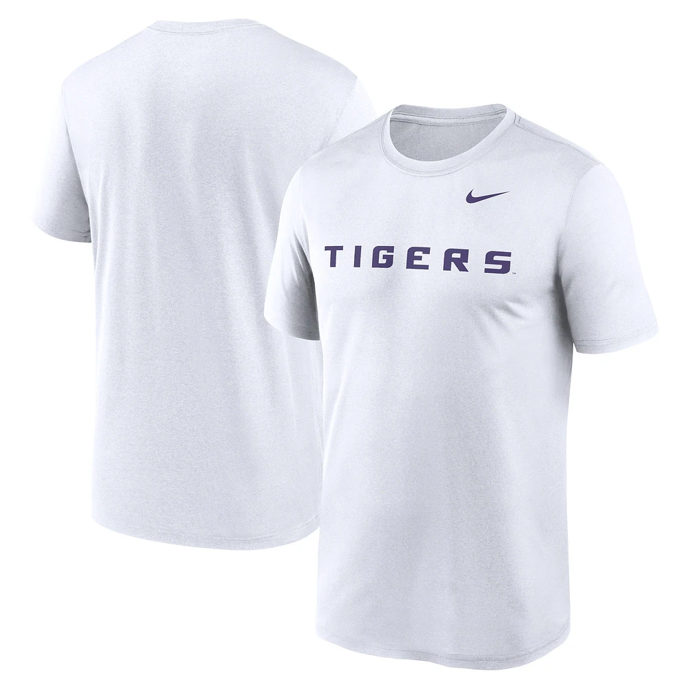 T-shirt Nike blanc LSU Tigers Primetime Legend Wordmark pour homme