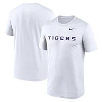 T-shirt Nike blanc LSU Tigers Primetime Legend Wordmark pour homme