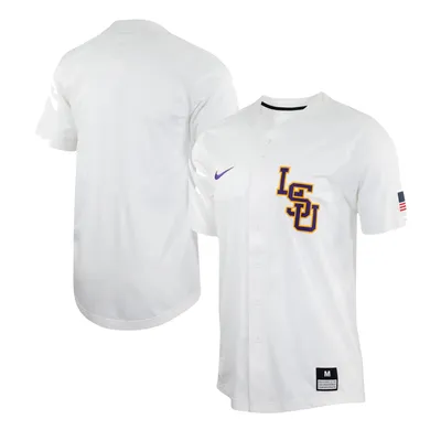 Nike Men's Kansas State Wildcats White Full Button Replica Baseball Jersey, XL