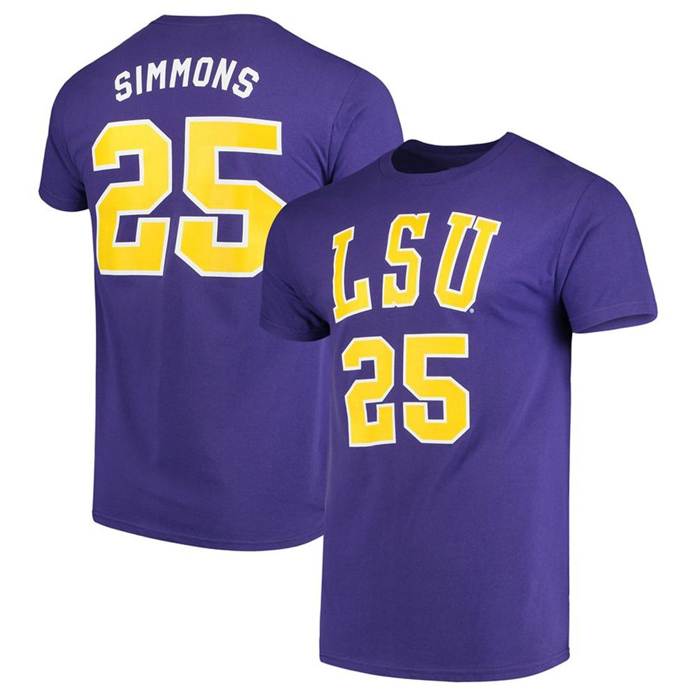 Men's Original Retro Brand Ben Simmons Purple LSU Tigers Alumni Basketball Jersey T-Shirt