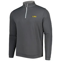 Men's Peter Millar Gray LSU Tigers Perth Performance Quarter-Zip Top