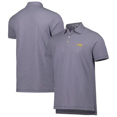 LSU Tigers Peter Millar Jubilee Stripe Performance Polo - Purple