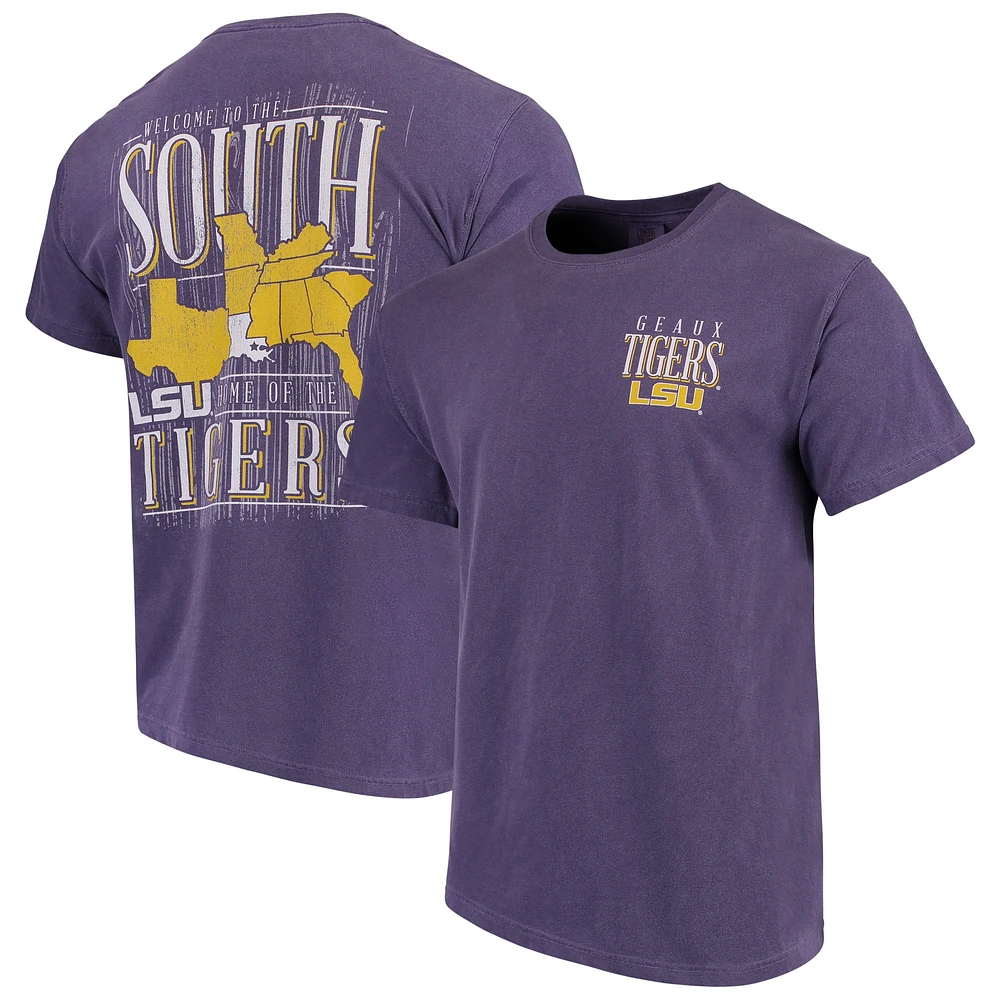 T-shirt violet LSU Tigers Welcome to the South Comfort Colours pour homme