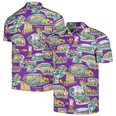 Polo Scenic LSU Tigers Reyn Spooner pour homme violet