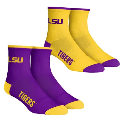 LSU Tigers Rock Em Socks Core Team 2-Pack Quarter Length Sock Set