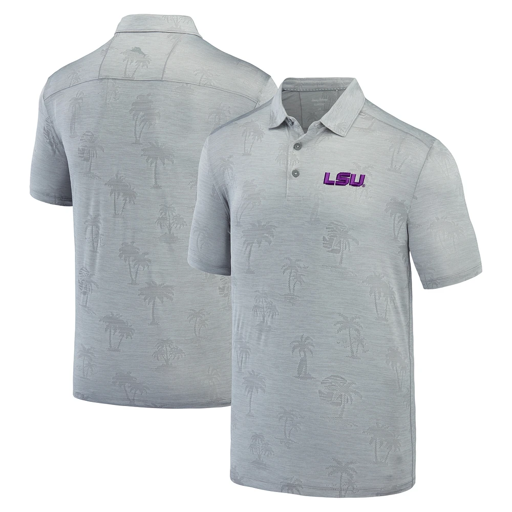 Polo Tommy Bahama gris LSU Tigers Sport Palm Coast Palmera IslandZone pour hommes