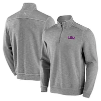 Men's Tommy Bahama Gray LSU Tigers Sport Tobago Bay Half-Zip Tri-Blend Top