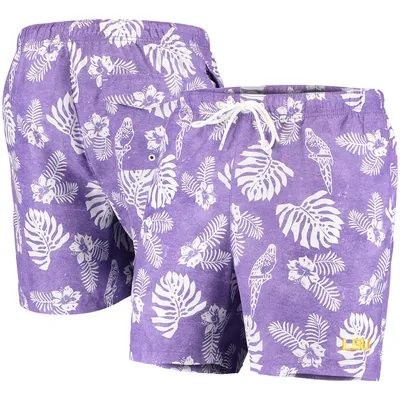 LSU Tigers Tommy Bahama Naples Parrot Paradise Swim Shorts - Purple