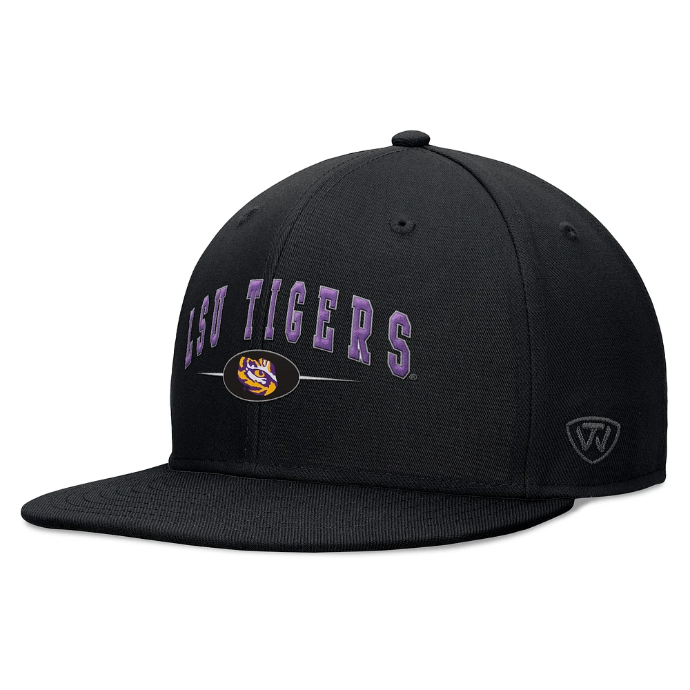 Men's Top of the World Black LSU Tigers Bullpen Snapback Hat