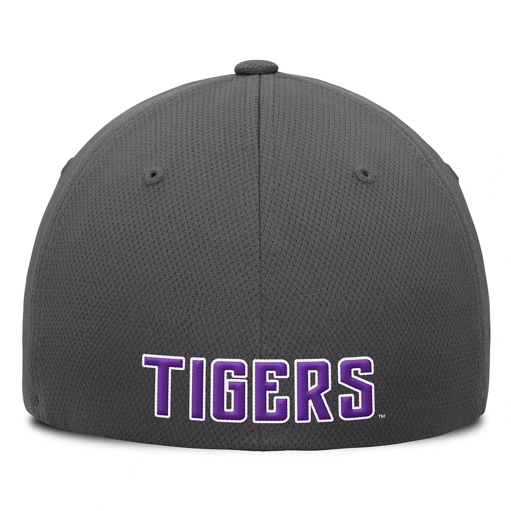 Casquette Flex LSU Tigers Reflex Logo Top of the World pour homme en charbon de bois