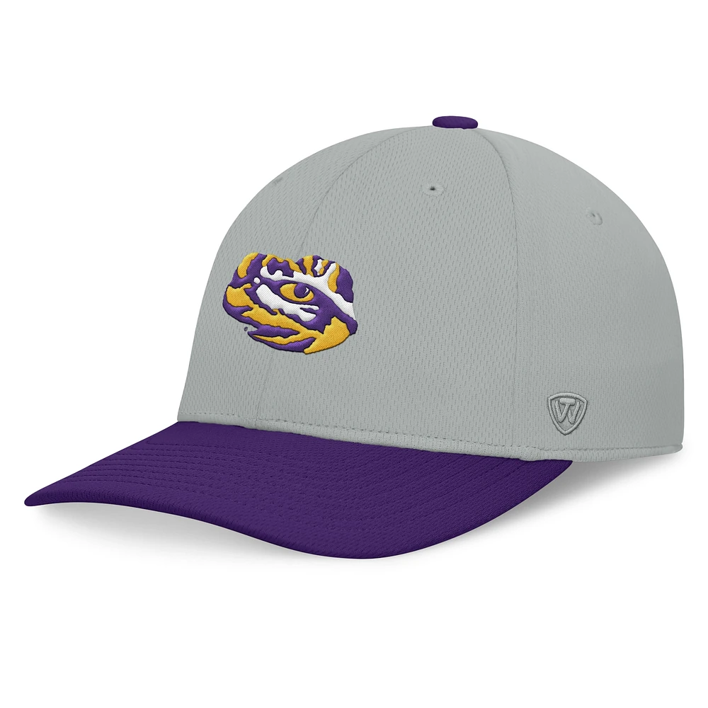 Casquette Top of the World pour hommes, gris/violet, LSU Tigers Mick Flex