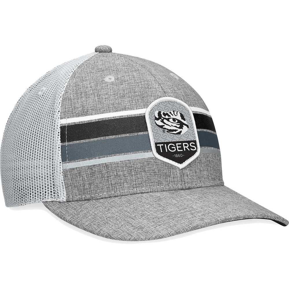 Casquette ajustable LSU Tigers Essential Trucker Top of the World pour homme, gris chiné