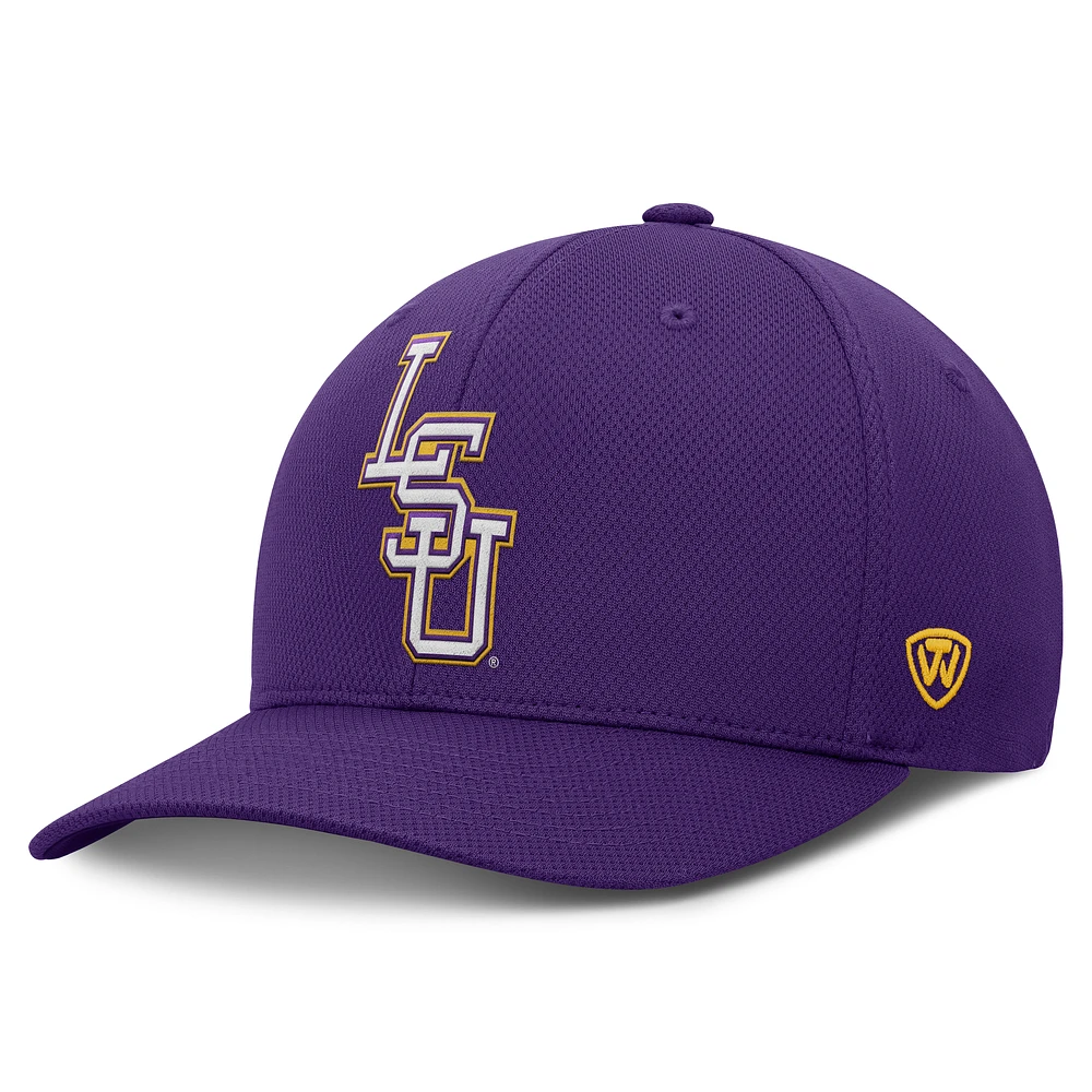 Casquette LSU Tigers Reflex 2.0 Flex Fit violette Top of the World pour homme