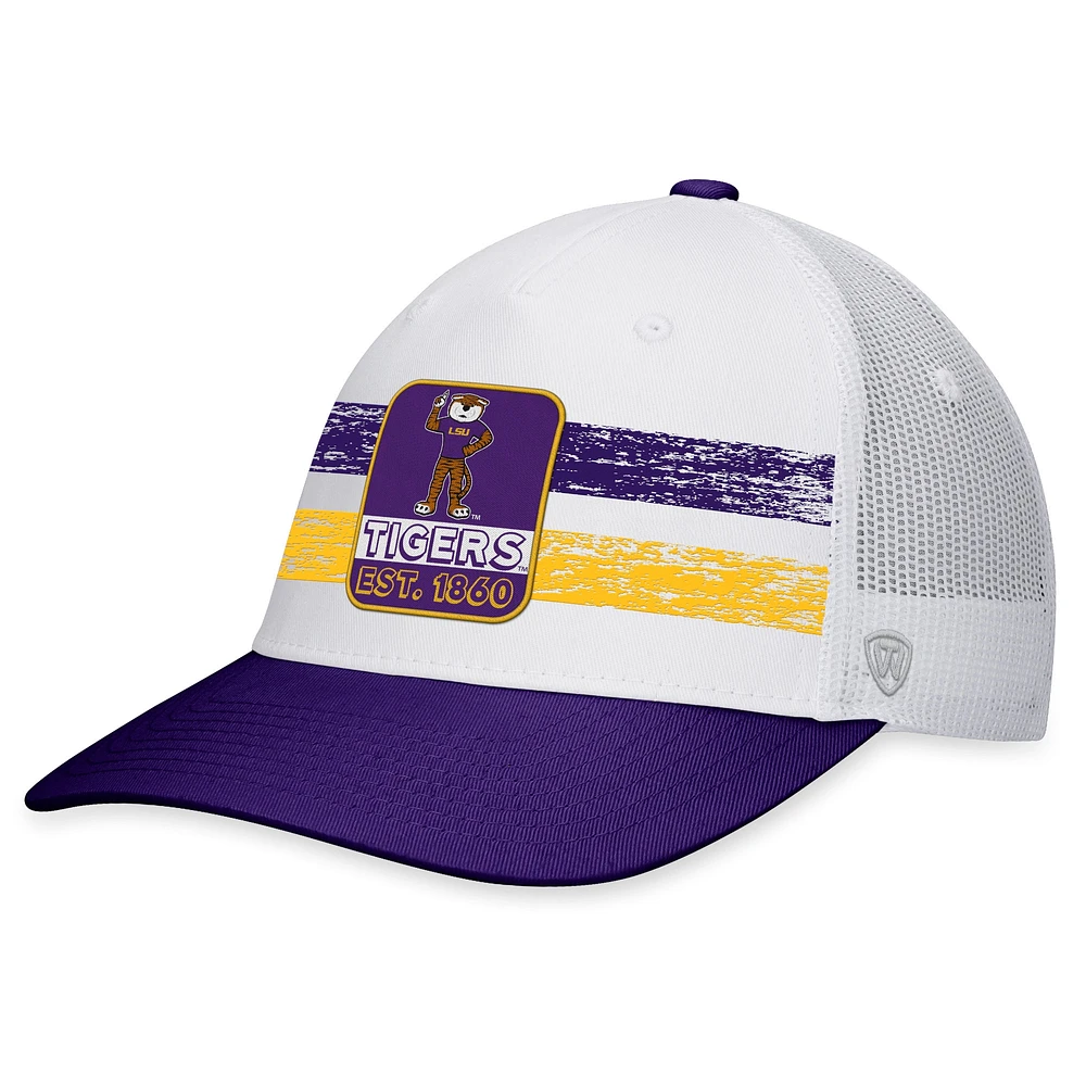 Casquette snapback rétro Top of the World blanche/violette LSU Tigers pour homme