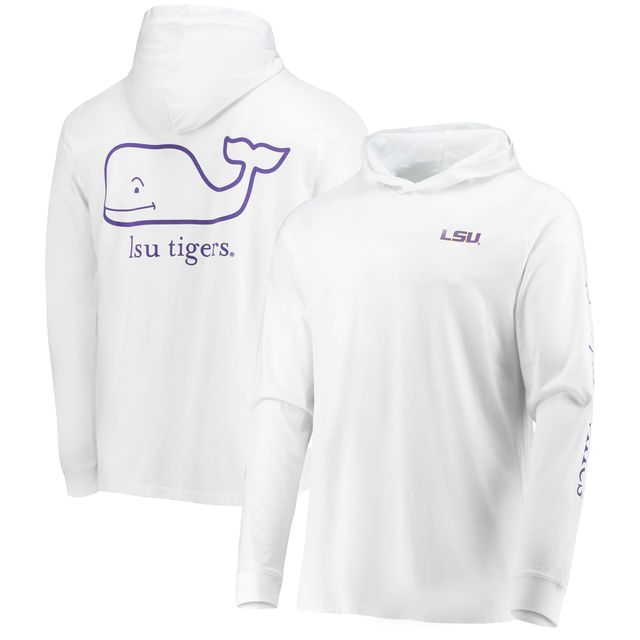 T-shirt à capuche manches longues Vineyard Vines LSU Tigers Campus 2.0 blanc pour homme