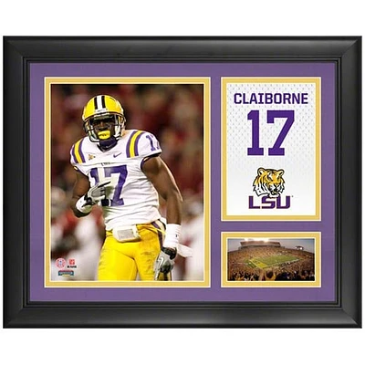 Collage de légendes du campus encadré Morris Claiborne LSU Tigers 15'' x 17''