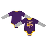 Newborn & Infant Colosseum Purple LSU Tigers Next Stop Long Sleeve Bodysuit