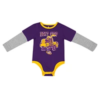 Newborn & Infant Colosseum Purple LSU Tigers Next Stop Long Sleeve Bodysuit