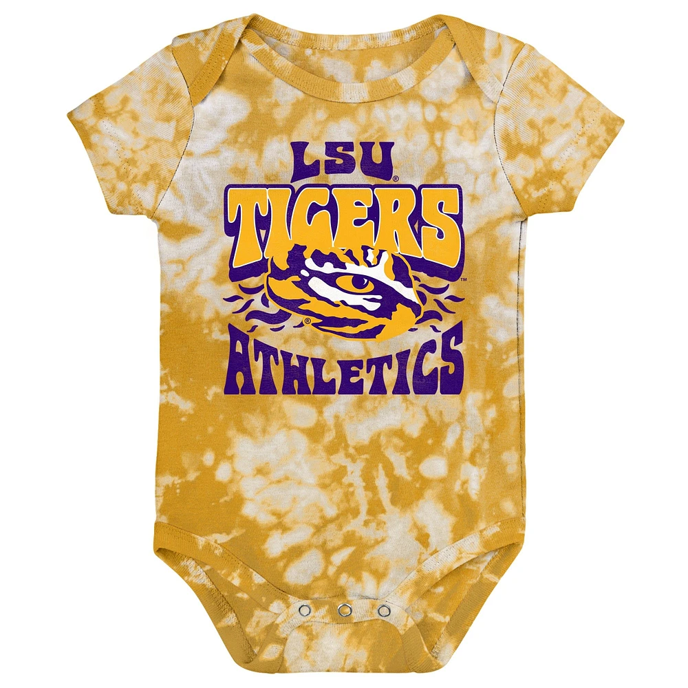 Body doré LSU Tigers Lil Rocker Tie-Dye pour nouveau-né et nourrisson