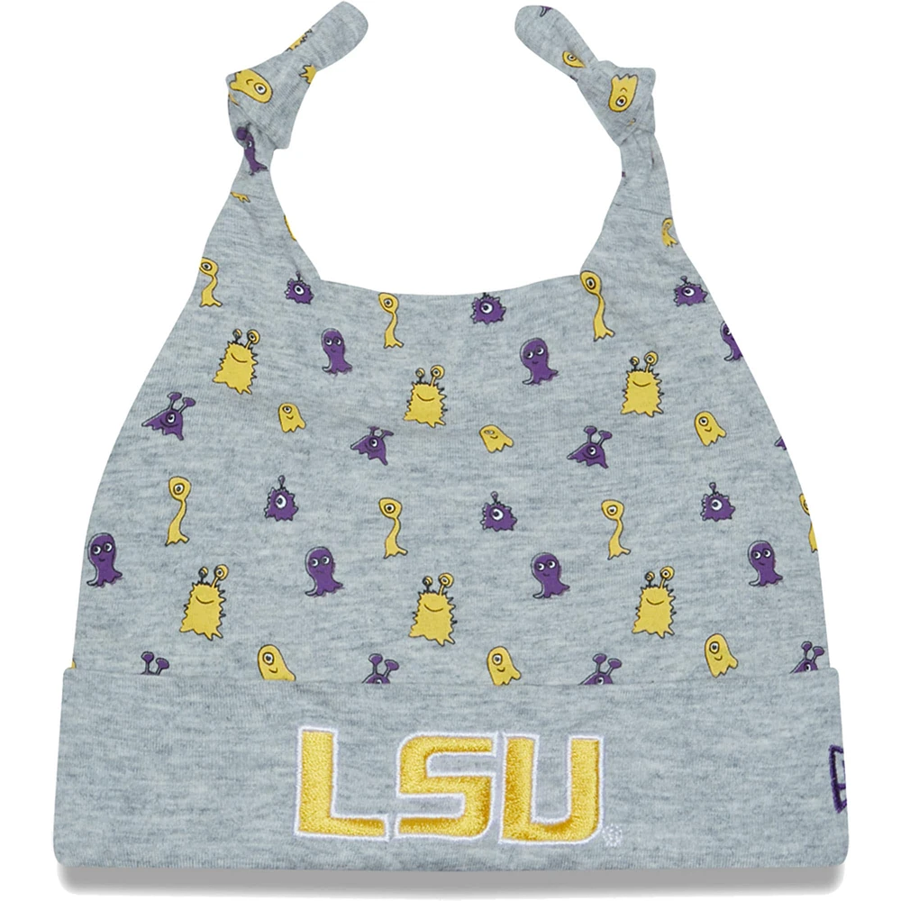 Newborn & Infant New Era Heather Gray LSU Tigers Critter Cuffed Knit Hat