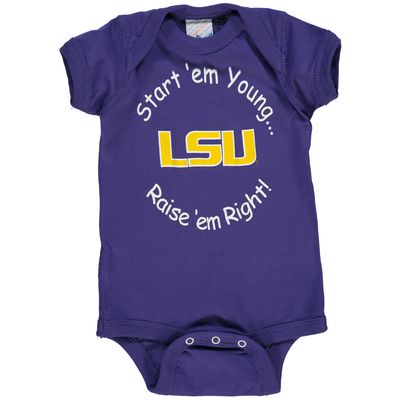 Newborn & Infant Purple LSU Tigers Start 'Em Young Bodysuit