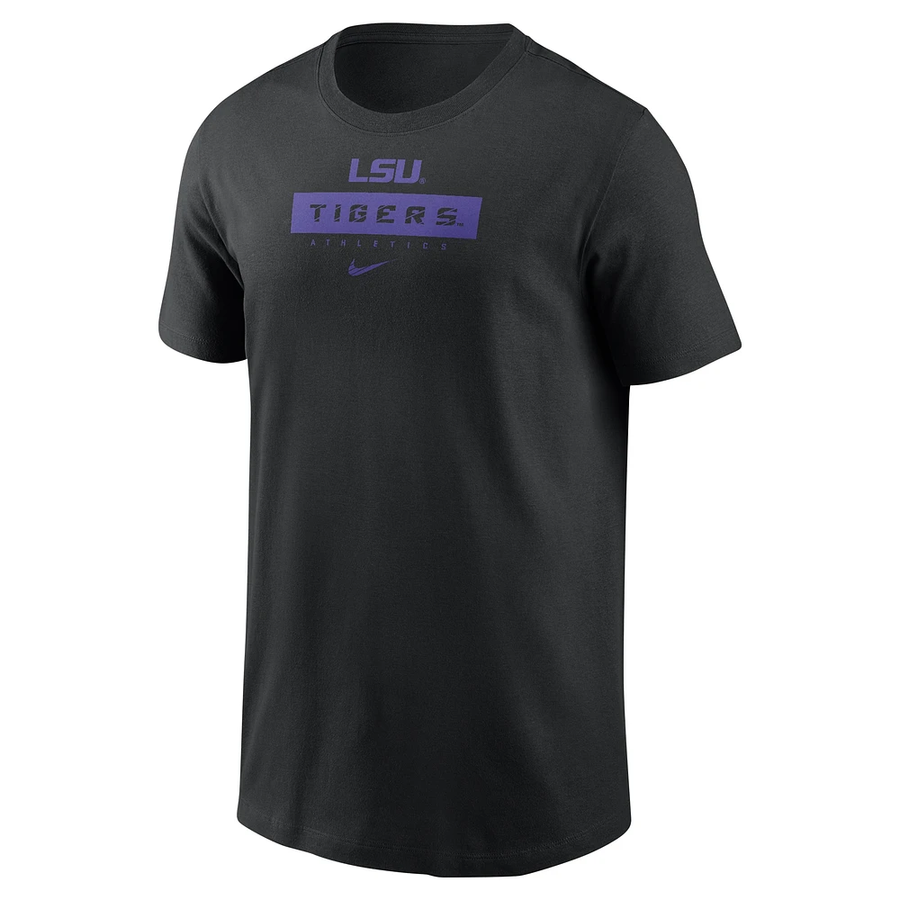 T-shirt Nike noir avec logo de l'équipe LSU Tigers pour enfants d'âge préscolaire