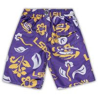 Preschool Wes & Willy Purple LSU Tigers Floral Volley Swim Shorts