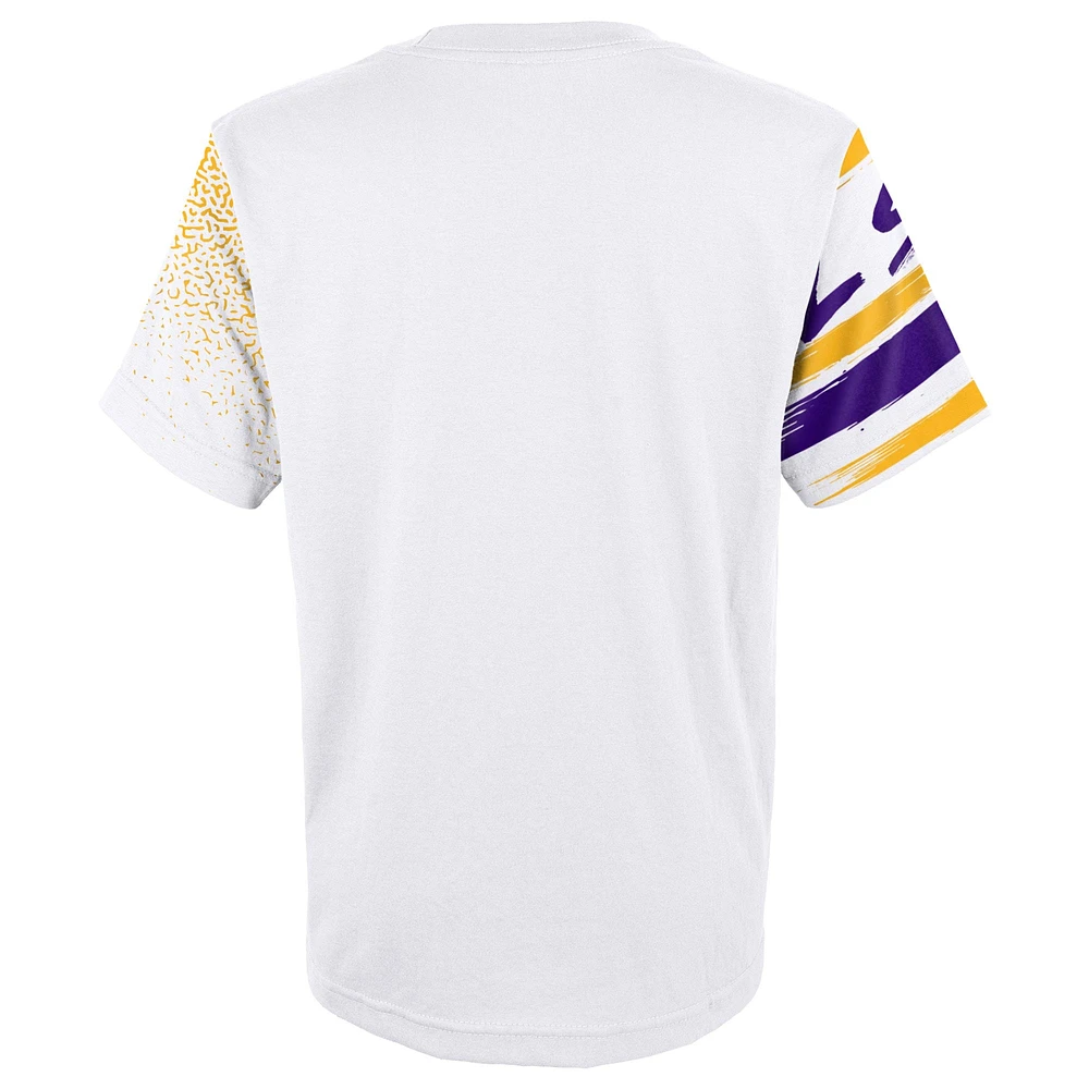 T-shirt oversize multi-coups blanc LSU Tigers Gametime pour enfants d'âge préscolaire