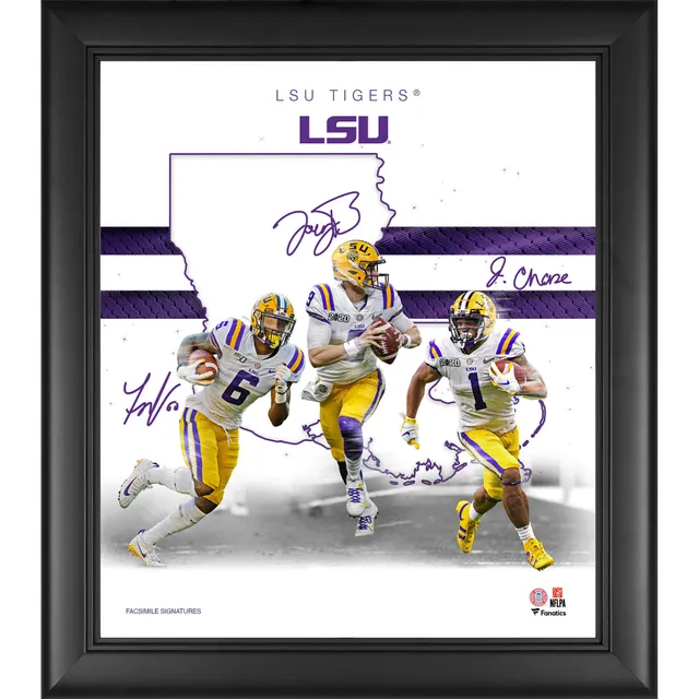 Ja'Marr Chase LSU Tigers Autographed Schutt White Replica Helmet