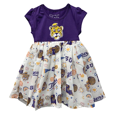 Toddler Wes & Willy  Purple LSU Tigers Vault Princess Dress