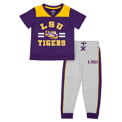 Ensemble maillot et pantalon LSU Tigers Ka-Boot-It violet/gris chiné pour tout-petit