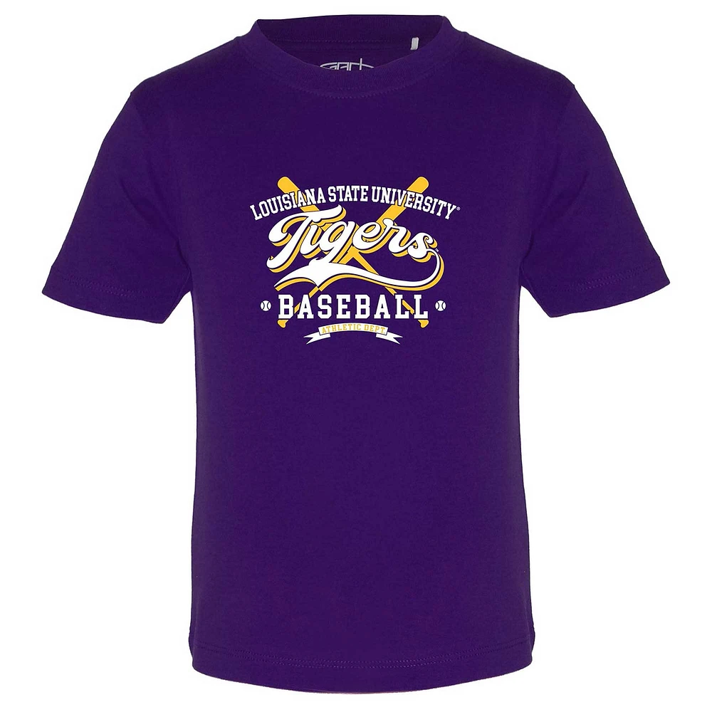 T-shirt de baseball violet LSU Tigers Toni pour tout-petits